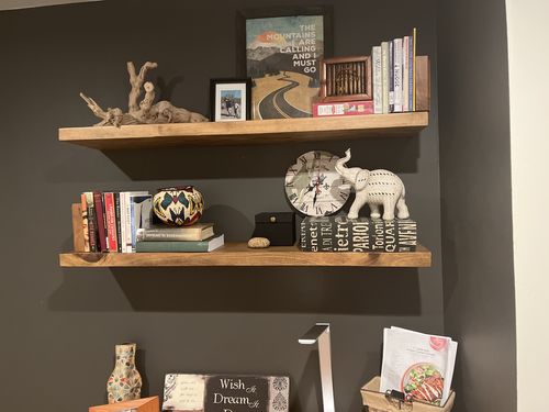 Customer photo review of Rustic Floating Shelves