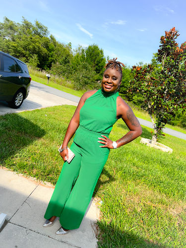 Customer photo review of Stacia Jumpsuit (Green)