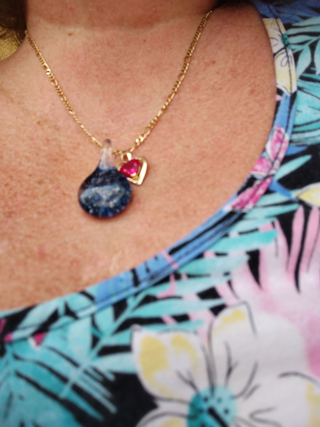 Customer photo review of Blue Moon Cremation Pendant