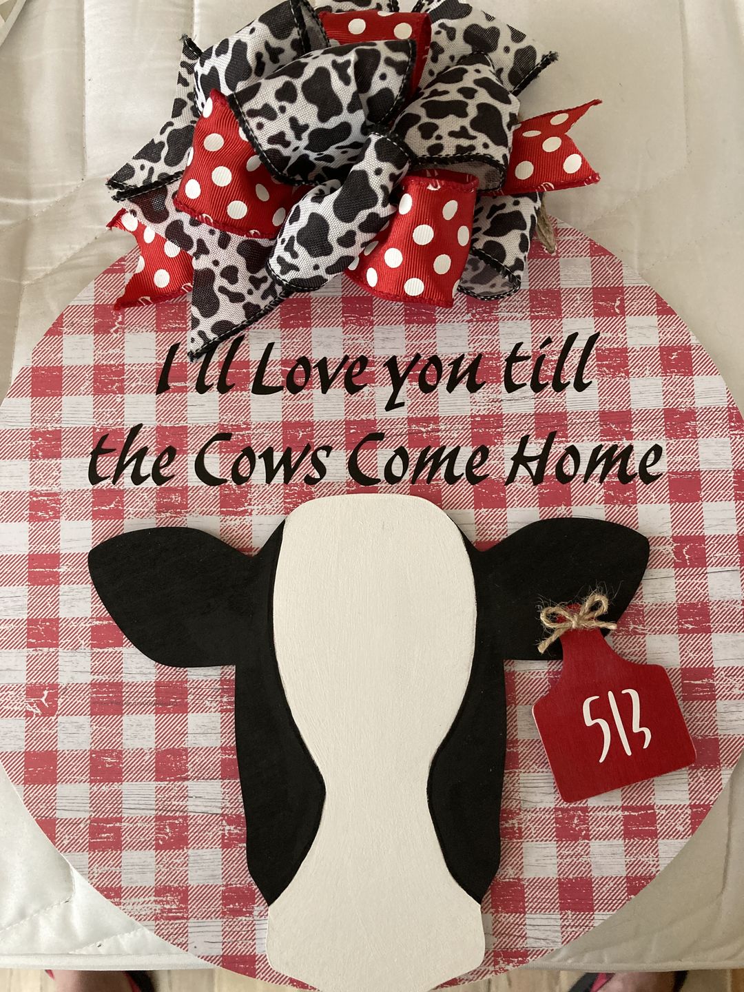 Customer photo review of Unfinished Wooden Dairy Cow Shape - Craft - up to 36" DIY