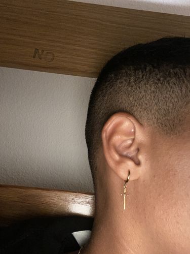 Customer photo review of Dagger Earring (Gold)