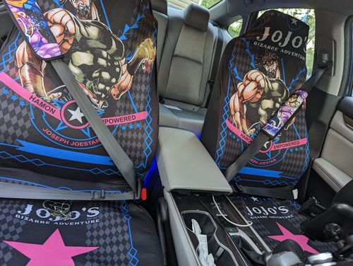 Customer photo review of Joseph Joestar Car Seat Covers Custom Anime JoJo's Bizarre Adventure Car Interior Accessories