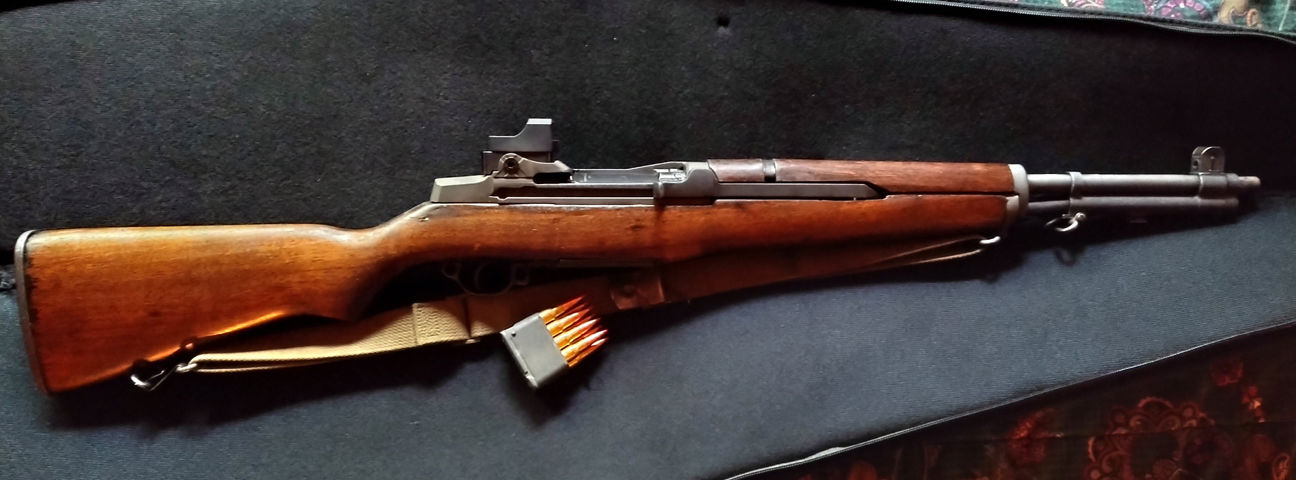 Customer photo review of M1 Garand / M1A Micro Red Dot Base and Picatinny Rail Scope Mount Gen 2