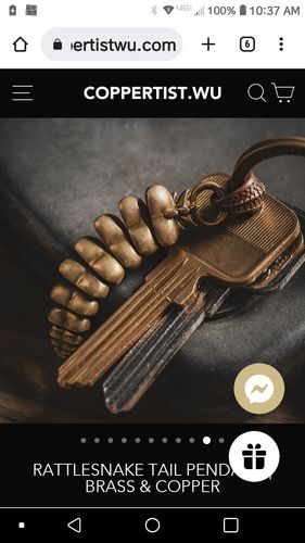 Customer photo review of Brass Rattlesnake Tail Pendant