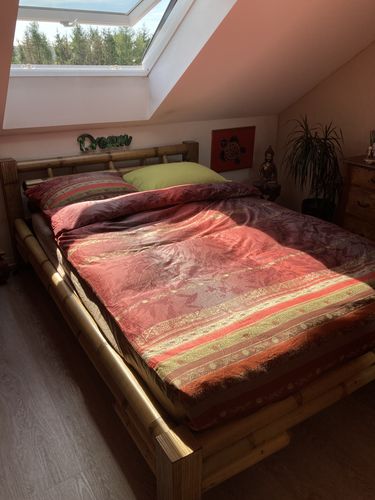 Customer photo review of Designer Bambus Bett TABANAN HonigAntik