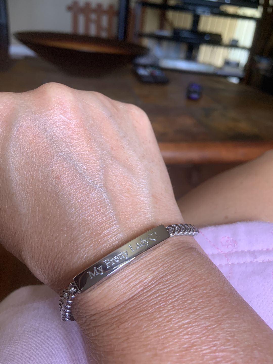 Customer photo review of 4mm Franco Link Engravable ID Bracelet