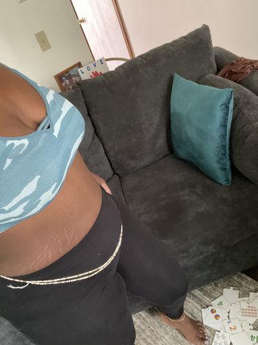 Customer photo review of Delicate Peach Waist Beads