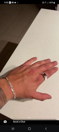 Customer photo review of 5mm Men's 925 Sterling Silver Figaro Link Chain Bracelet