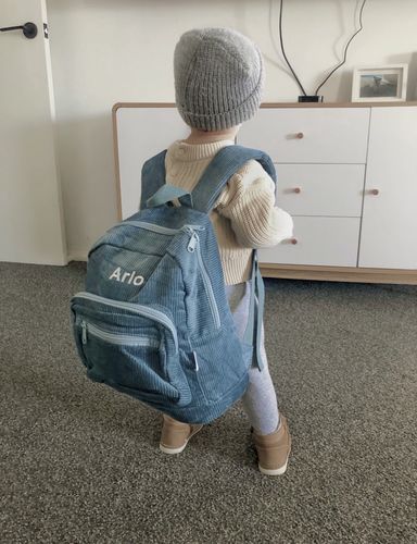 Customer photo review of Corduroy Backpack - Blue