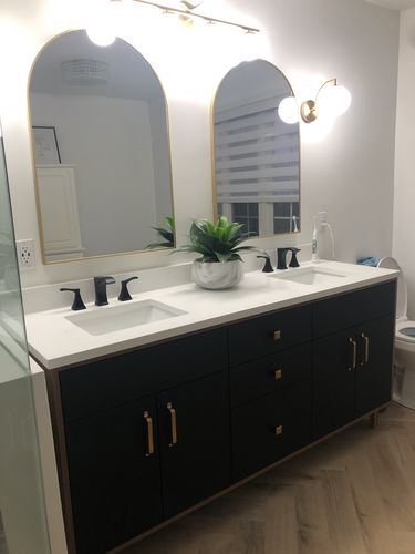 Customer photo review of Sidney 72" Matte Black Bathroom Vanity, Double Sink