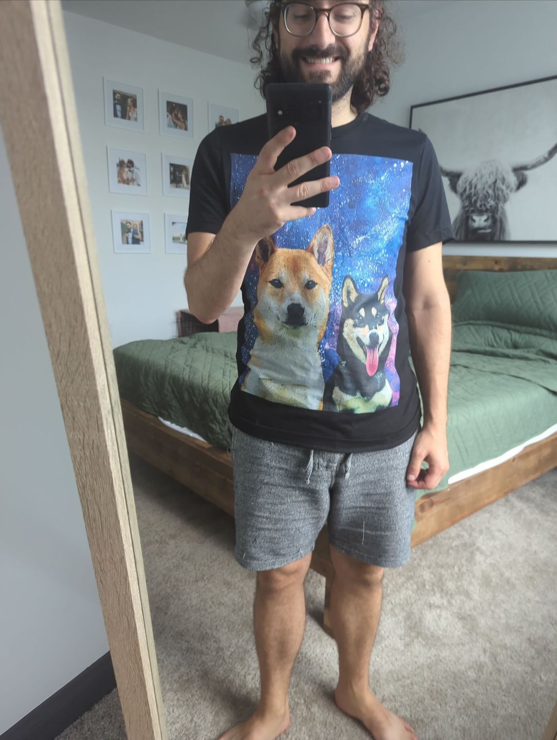 Customer photo review of Custom Pet Art Mens Crew Neck T-shirt