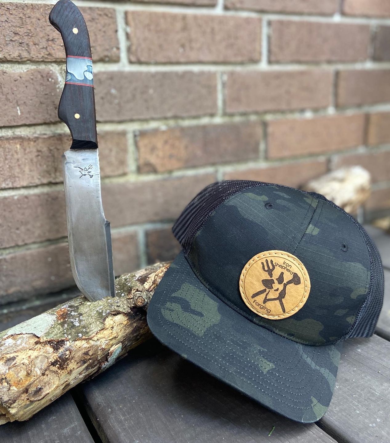 Customer photo review of Richardson 862 Camo Custom Leather Patch Hat