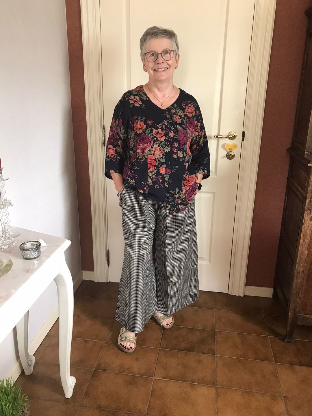 Customer photo review of Plus Size - Winter Printing 100%Cotton Floral Dress Robe