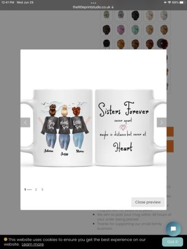 Customer photo review of Up to 5 Sisters, Sisters forever never apart - Personalised Mug
