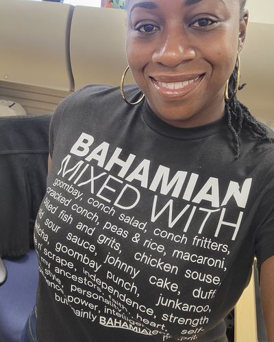 Customer photo review of Bahamian Mixed With "Goombay & Conch" T-Shirt