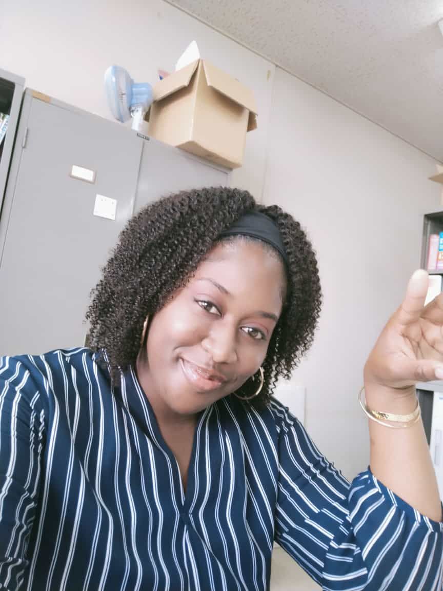 Customer photo review of Ashley Kinky Curly Human Hair Headband Wig