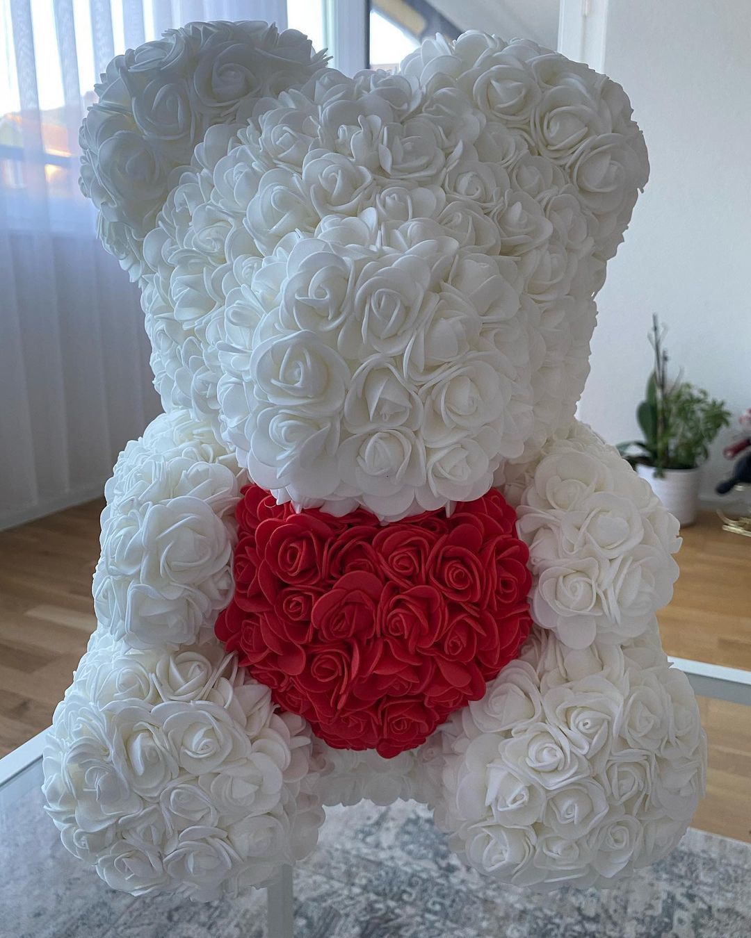 Customer photo review of Rose Bear - Red with White Heart