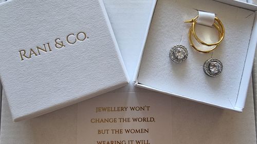 Customer photo review of Gold Irregular Hoop Earrings