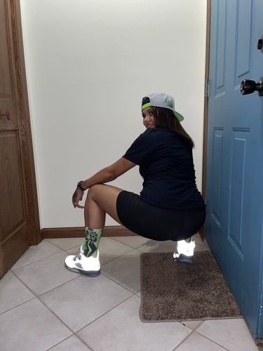 Customer photo review of ZicZac Sublimated Socks Match Jordan 5 Green Bean