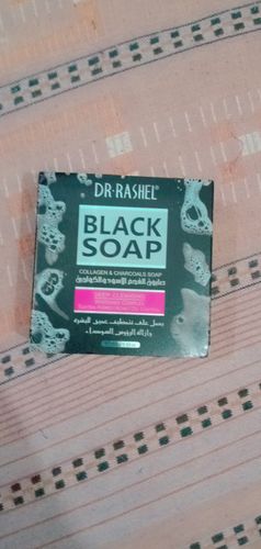 Customer photo review of Dr.Rashel Collagen Charcoal Black Soap Deep Cleansing Facial Soap Tighten Pores, Acne & Oil Control - 100g