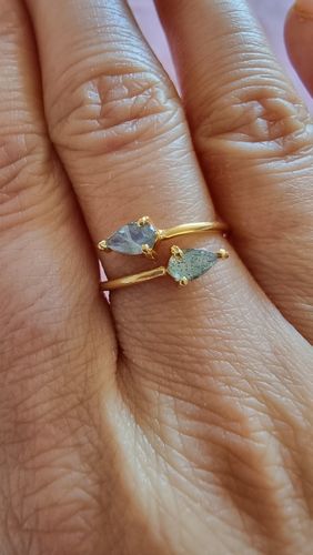 Customer photo review of Labradorite Teardrop Ring (Gold)