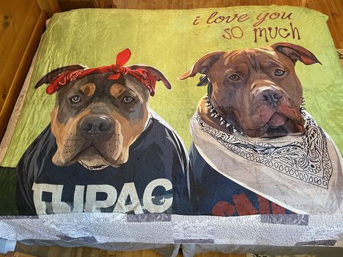 Customer photo review of Custom Pet Fleece Blanket