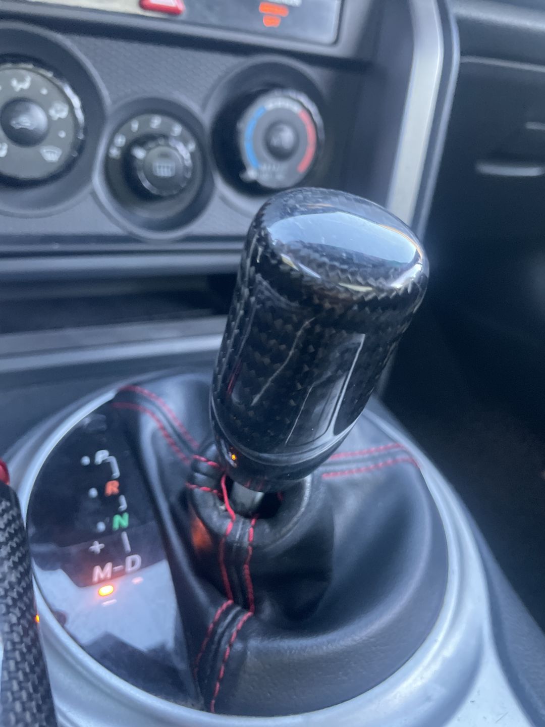 Customer photo review of Black Carbon Fiber Handle Shift Knob