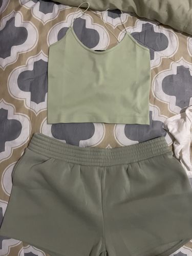 Customer photo review of Khloe Lounge Shorts (SAGE)