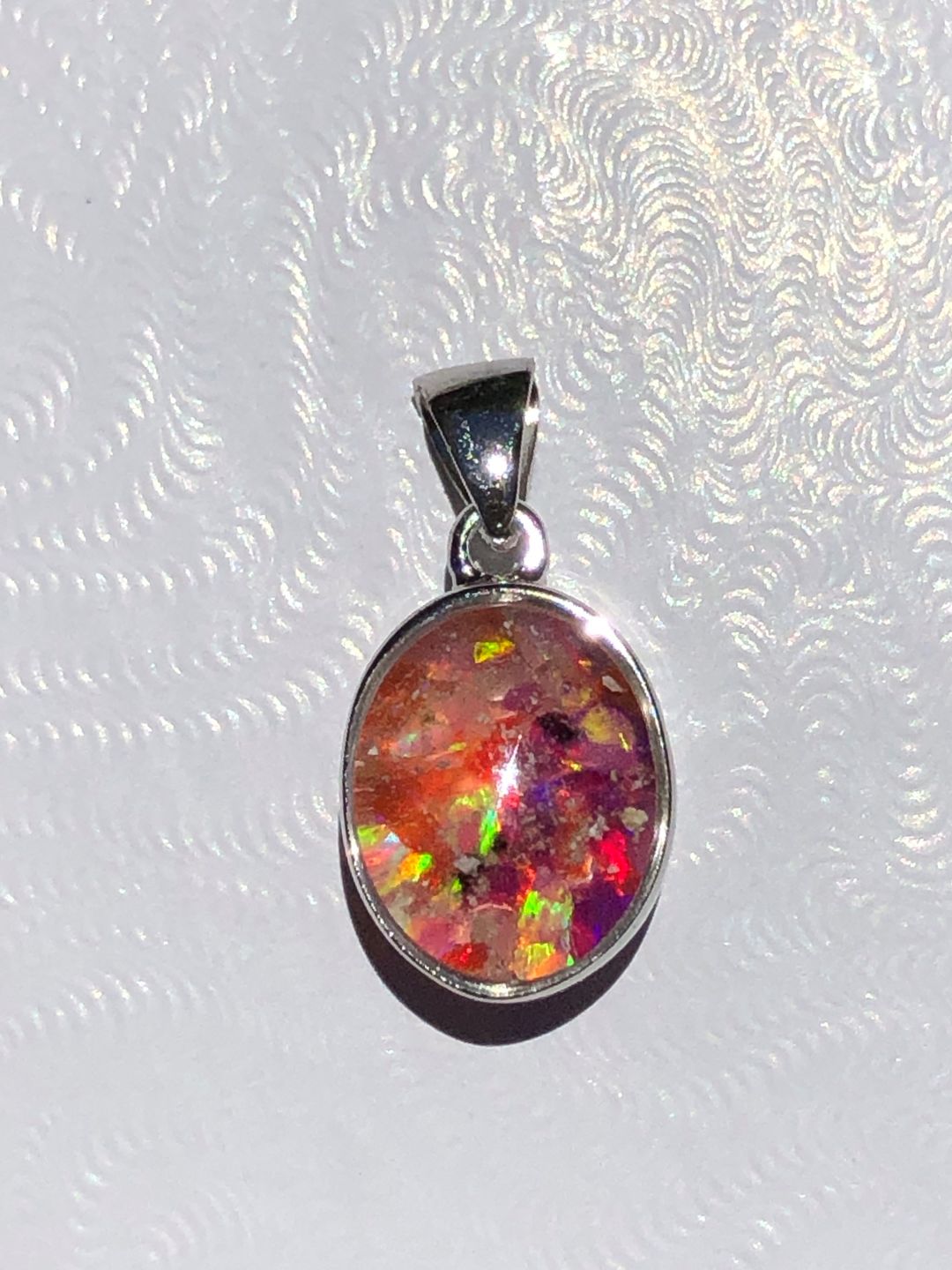 Customer photo review of Petite Oval Pendant with Cremation Ash