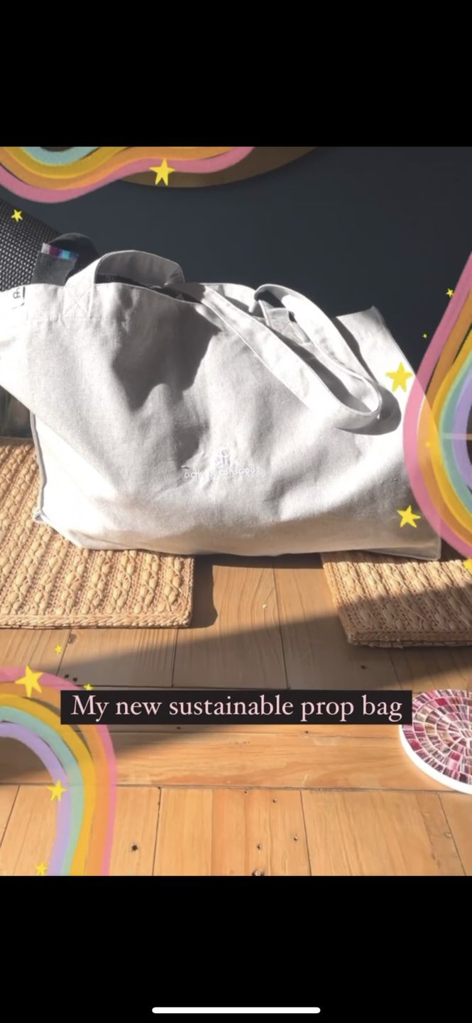 Customer photo review of Embroidered Signature Logo Grey Oversized Recycled Tote Bag