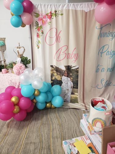 Customer photo review of Custom Fabric Backdrop for Birthday&Baby Shower&Wedding& Any Event Decorations
