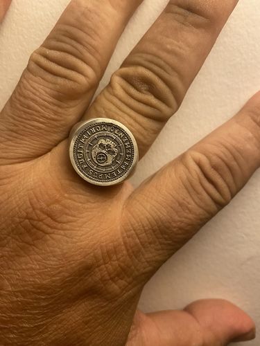 Customer photo review of Memento Mori Skull Signet Ring Sterling Silver Stoic Men's Jewelry