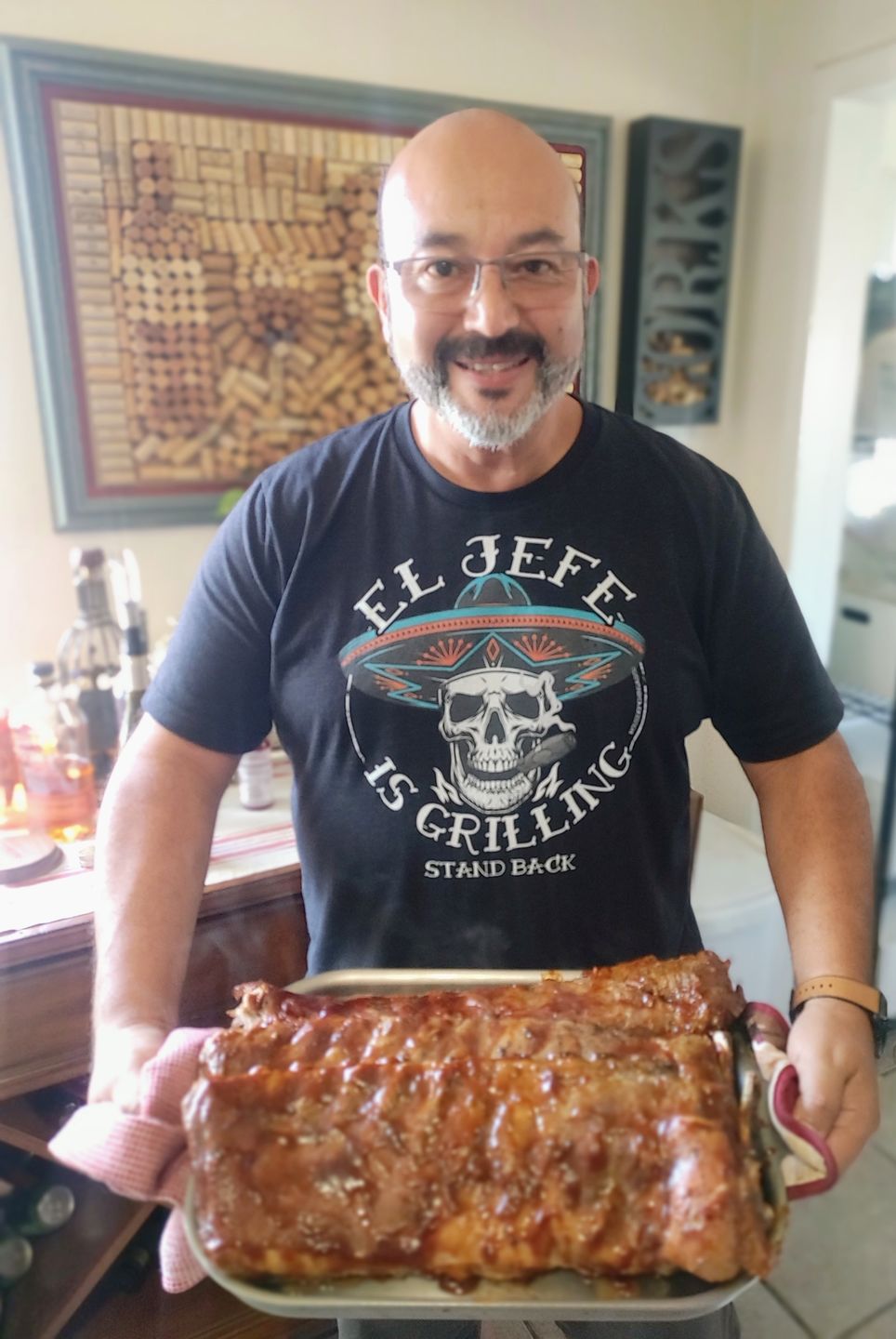 Customer photo review of Premium El Jefe Is Grilling OG Greaser Tee
