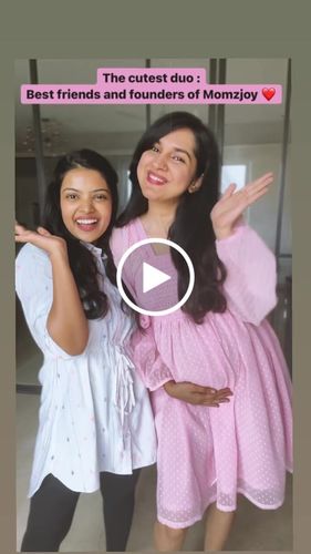 Customer video review of Cute Baby Pink Maternity Knee Dress