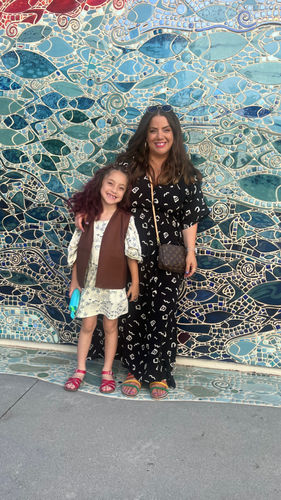 Customer photo review of SUMMER KAFTAN DRESS | AZTEC BLACK BLOCK PRINT