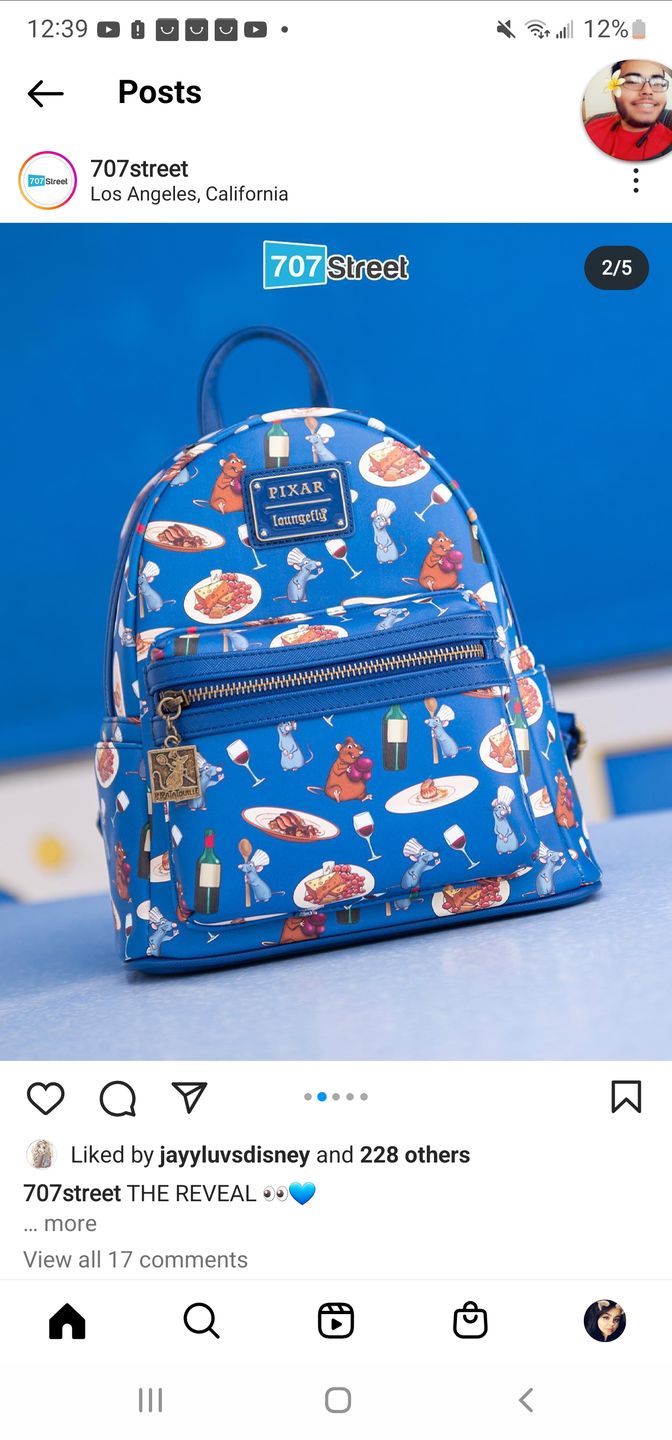 Customer photo review of 707 Street Exclusive -  Loungefly Disney Pixar Ratatouille Allover Print Mini Backpack