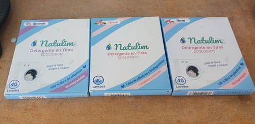 Customer photo review of Eco-Tiras de Detergente 40 lavados Natulim