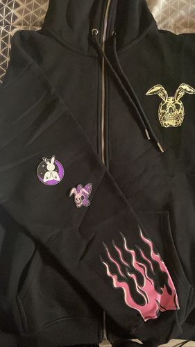 Customer photo review of Pray For Me Hoodie Full Zip (BLACK)