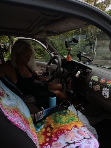 Customer photo review of Colorful Acid Melt Universal Fit Car Seat Covers
