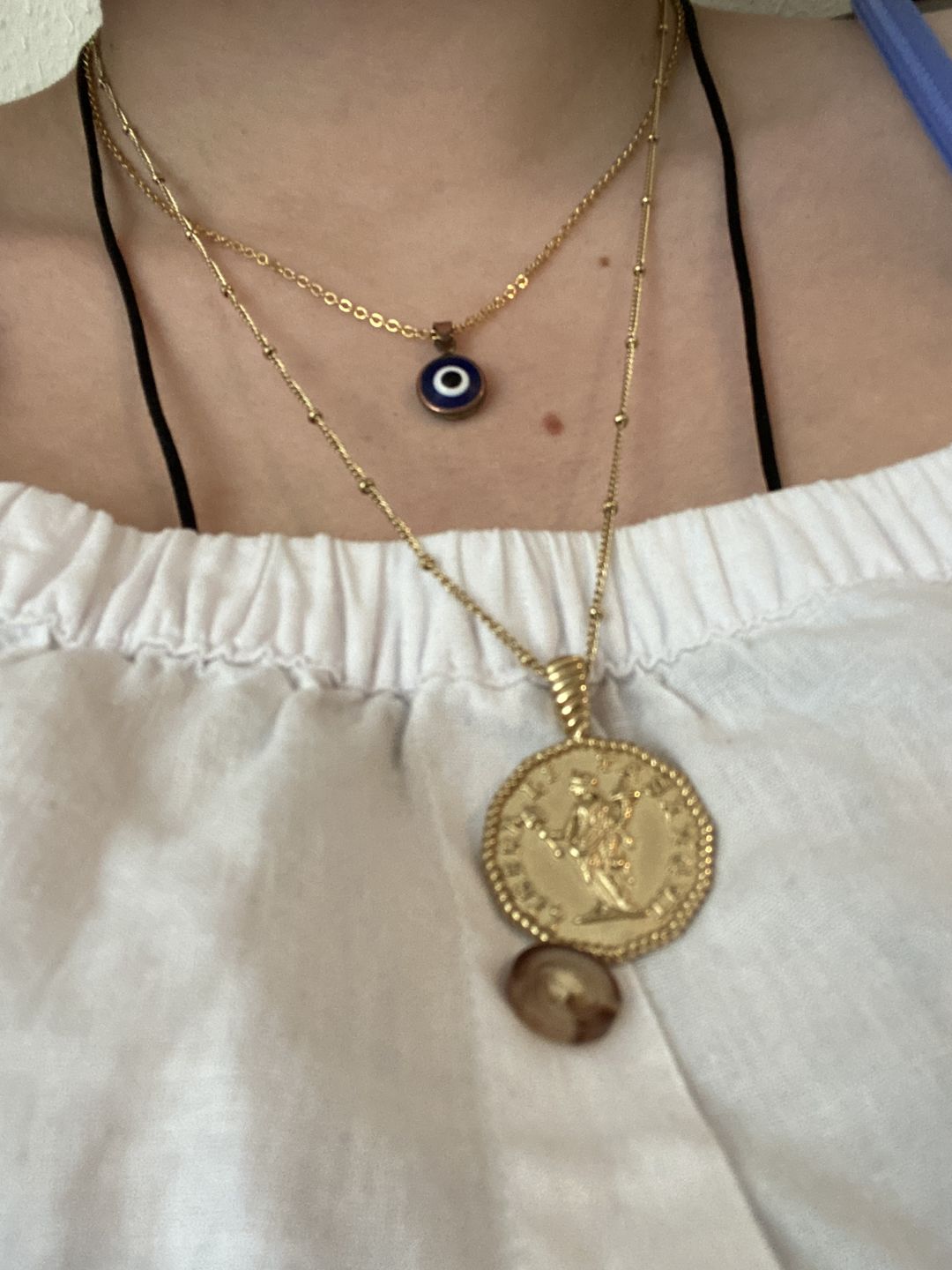 Customer photo review of Athena Coin Necklace