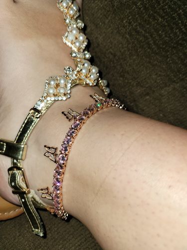 Customer photo review of Tennis Butterfly anklet