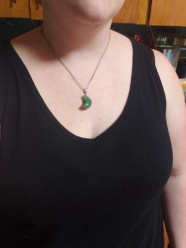 Customer photo review of Green Aventurine Moon Pendant
