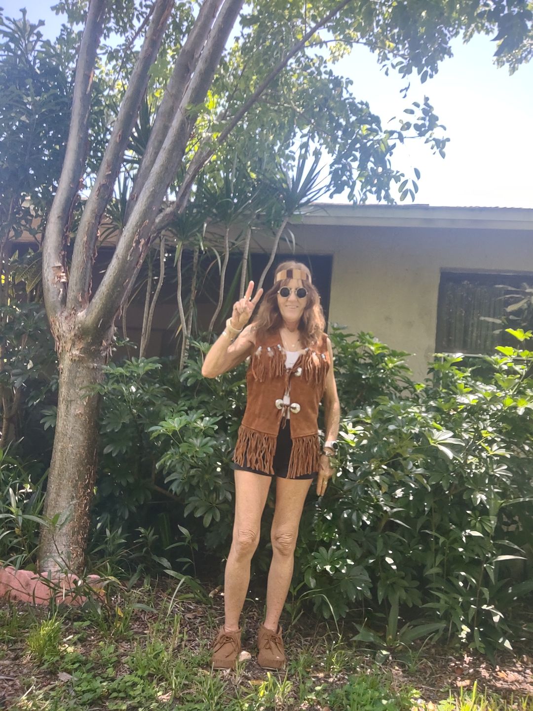 Customer photo review of Hippie Leather Fringe Vest