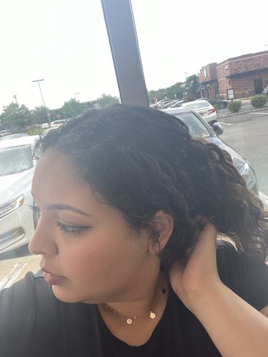 Customer photo review of Curly Ash Blonde