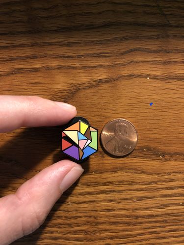 Customer photo review of Inclusive Flag - Freedom Cube Pin