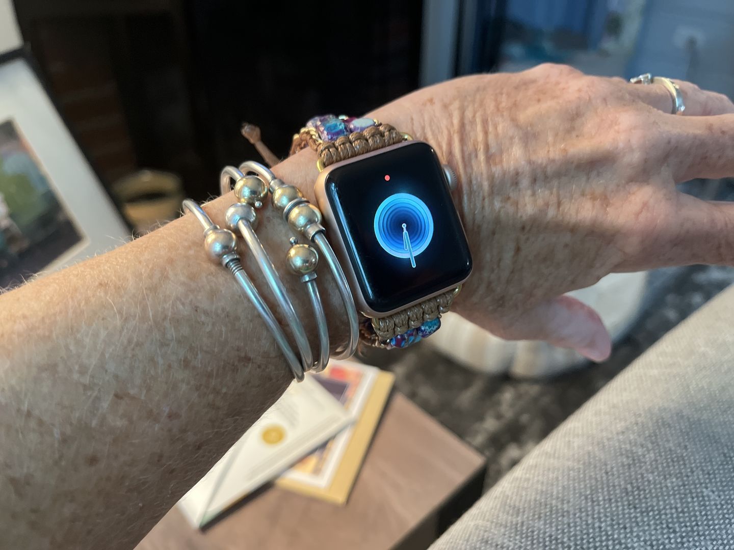 Customer photo review of Moonlight Jasper Apple Watch Strap