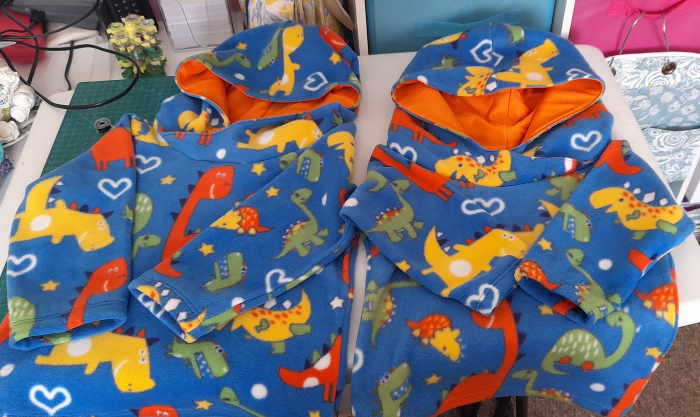 Customer photo review of Dinosaurs and Hearts Anti Pill Polar Fleece Fabric