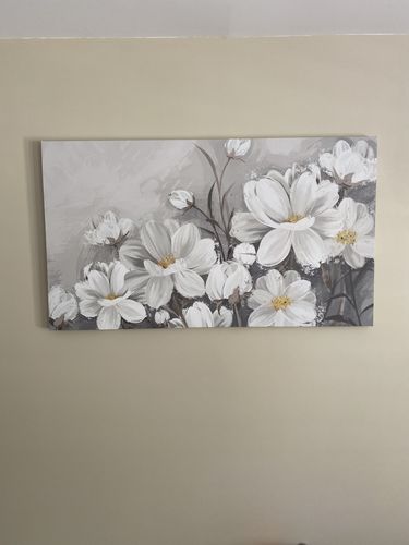 Customer photo review of 'White Flower Garden' Framed Canvas