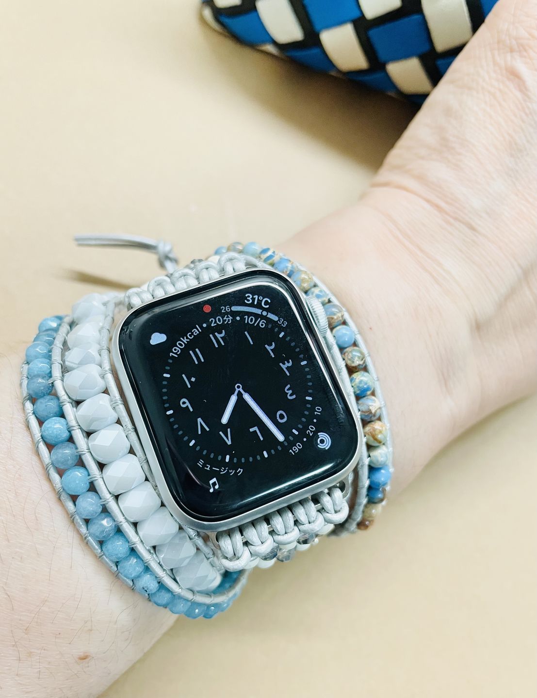 Customer photo review of Healing Topaz Apple Watch Strap