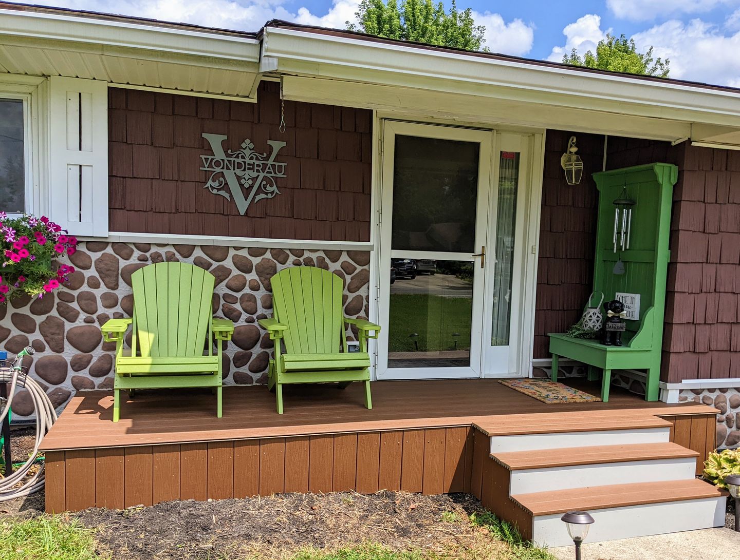 Customer photo review of DuraWeather Poly® Premium King Size Folding Adirondack Chair with Built-in Cup Holders